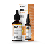 Vitamin ADEK junior för barn droppar (300 mcg + 10 mcg + 4 mg + 20 mcg) glutenfritt kosttillskott 30 ml - Pharmovit
