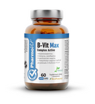 Kosttillskott med vitamin B-komplex 60 kapslar 31,2 g (ren etikett) - Pharmovit