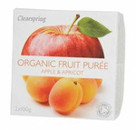 Ekologisk äpple-aprikosdessert 200 g – Clearspring