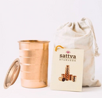 Randig kopparmugg med lock 350 ml - SATTVA
