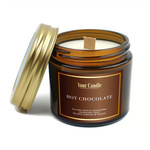 Sojadoftljus med träveke Hot Chocolate 120 ml – Your Candle