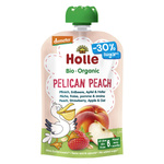 Ekologisk persikopuré Pelikan (persika-jordgubb-äpple-havre) utan tillsatt socker glutenfri BIO 100 g – Holle