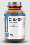 Vitamin D3-Vit 100 µg (4000 IE) glutenfritt kosttillskott 120 kapslar - Pharmovit (Clean Label)