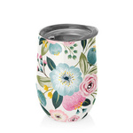 Mugg i rostfritt stål med lock pastellfärgade blommor 420 ml - Chic-Mic-Mic