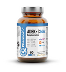 ADEK vitaminer + C-vitamin komplex kosttillskott 60 kapslar 21,2 g (ren etikett) - Pharmovit