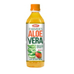 Naturlig dryck med aloe vera-bitar och mango 500 ml – OKF