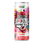 Popping Boba Bubble Tea, tedryck med poppande kulor och litchijuice 320 ml – Vinut