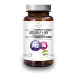 Magnesium (magnesiumcitrat) + vitamin B6 kosttillskott 120 kapslar (97,5 mg + 1,4 mg)