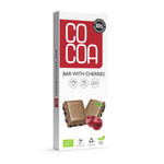 Vit chokladkaka med körsbär 60 % mindre socker bio 40 g - COCOA