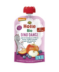 Ekologisk fruktpuré Dansande Dinosaurie (äpple-blåbär-plommon) utan tillsatt socker glutenfri BIO 100 g – Holle