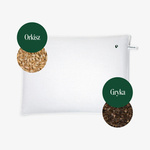 Bovete- och speltskal som sovkudde för vuxna vit (45 x 60 cm) - Plantule Pillows