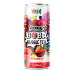 Popping Boba Bubble Tea, tedryck med poppande kulor och jordgubbsjuice, 320 ml – Vinut