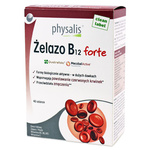 Järn + vitamin B12 forte kosttillskott 45 tabletter - Physalis